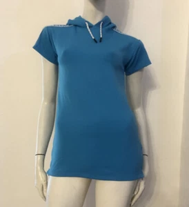 ICEBERG Maglia felpa bambina ragazza azzurra logo bianco cappuccio Tg M - Picture 1 of 14