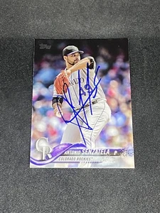Carta Antonio Senzatela Colorado Rockies Firmata Auto 2018 Topps #85 ~ COA - Foto 1 di 3