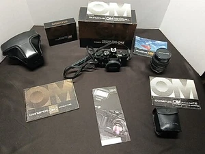 Olympus OM-2 OM2 35mm SLR Silver Film Camera Case Strap Lens Flash grip Lot - Picture 1 of 18