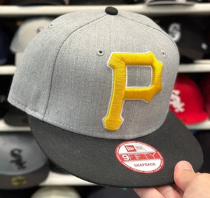 New Era Pittsburgh Pirates 'Large Logo' Gris/Negro 9FIFTY Vintage Snapback - Imagen 1 de 2