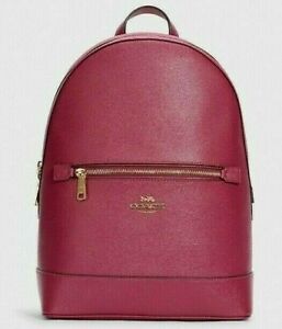 New Coach C5680 Kenley Backpack Crossgrain Leather Bright Violet