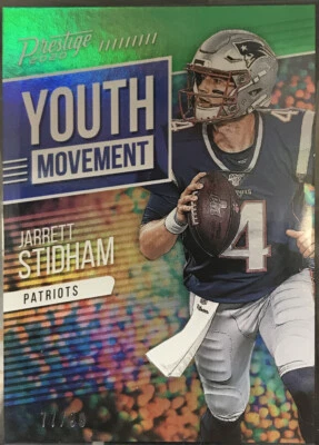 2020 Panini Prestige Football Jarrett Stidham Insert SP Youth Movement /99 Pats - Image 1 of 3