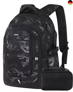 FRONET Schulrucksack Jungen Teenager Schule Rucksack Herren 17.3 Zoll Laptop, - Bild 1 von 7