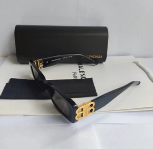 Auténticas gafas de sol unisex Balenciaga BB0096S negras/grises borde completo rectangulares - Imagen 1 de 6