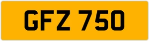 GFZ 750 G 3x3 DATELESS PRIVATE NUMBER PLATE GAZ GAV GEO GUS GUY GRACE GEM GED GS - Picture 1 of 1