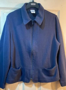 WEEKENDERS TWEED LINEN RANGE ZIP JACKET IN NAVY SIZE M/M - Picture 1 of 6