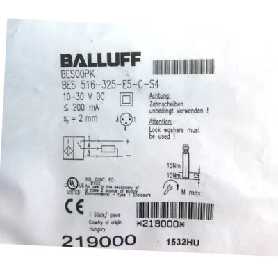 BALLUFF BES 516-325-E5-C-S4（BES00PK）Inductive Standard Sensors PNP New ✦Kd - Image 1 of 4