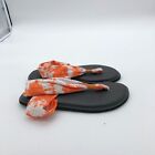 Sanuk Yoga Mat Sling Sandals Women?S Size 9 Orange Tie Dye Casual Beach Summer