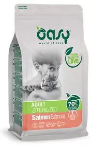 OASY Gatto Crocchette sterilizzato Con Salmone 7,5 kg - Foto 1 di 2