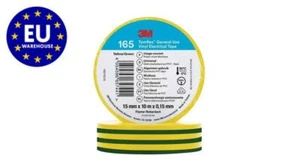 Insulation Tape 15mm x 0.15mm x 10m PVC Temflex™ 165, yellow, 3M - Picture 1 of 2