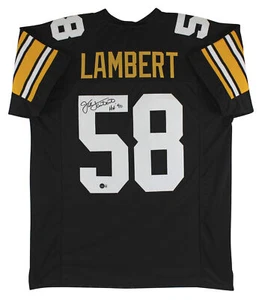 Jack Lambert "HOF 90" Authentic Signed Black Pro Style Jersey BAS Witnessed - Picture 1 of 3
