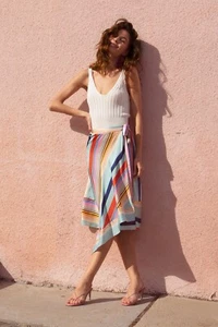 Lucy Paris Midi Skirt- Large- Pop Of Pastels - Picture 1 of 5