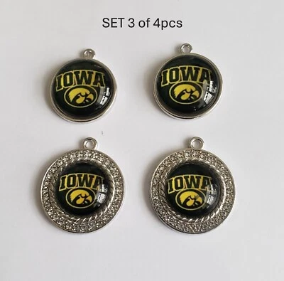 Продажа лот 4шт подвеска Айова Hawkeyes NCAA Sport команды много дизайнов, CZ камни - Изображение 1 из 4