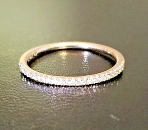 14k Pink Rose Gold ROUND DIAMOND Wedding Stack Anniversary Ring Band Size 6.5 - Picture 1 of 8
