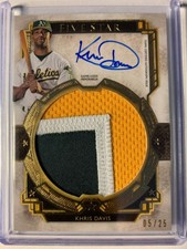 Khris Davis 2018 Topps Five Star Certified Signature Patch Card #FSJP-KD  # /25