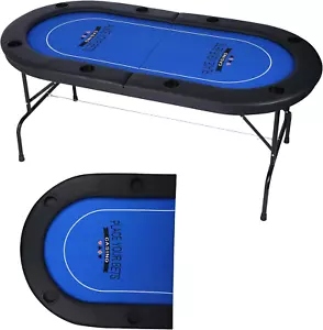 Folding Poker Table71” Easy to Store & Carry, W/Padded Rails & 8 Cup Holders,... - Picture 1 of 1