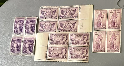 1935 US Postage Stamps - (8) Unused Print Blocks of 4 - Some w PB #'s - Image 1 of 2
