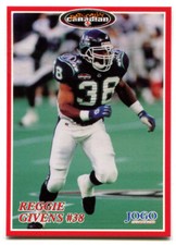1996 Jogo CFL Reggie Givens Rookie Card #72 Toronto Argonauts Penn State