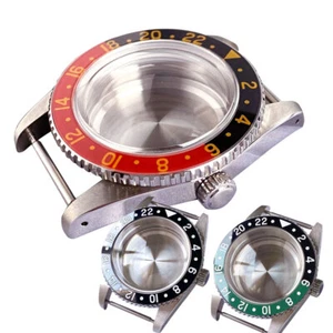 Tandorio 38mm Glass Material Red Black Bezel Watch Case For NH35 NH36 Movement - Picture 1 of 11