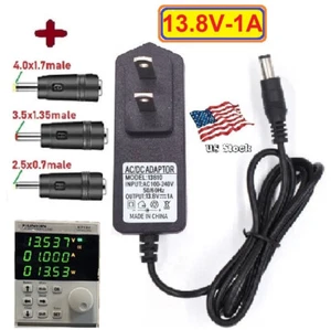 13.8V 1A AC/DC Adapter Power Supply Charger 5.5x2.1mm with 3DC Power Plug Tips - Bild 1 von 9