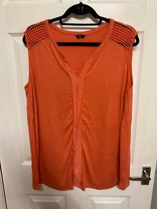 M&Co Plus - Ladies Coral Scoop Neck With V Sleeveless Top Size Uk 22 - Picture 1 of 7
