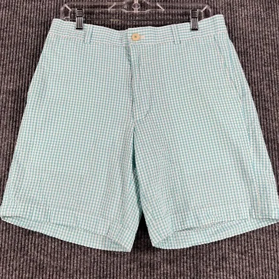 Southern Tide Shorts Mens 32 Green Check Seersucker Chino Outdoor Casual Beach - Image 1 of 4