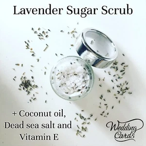 Scrub corpo zucchero lavanda biologico fatto in casa olio di cocco mare morto regalo bagno 200 g - Foto 1 di 2