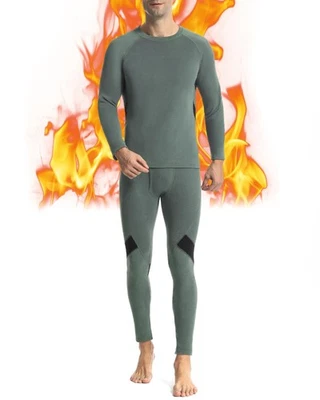 Mens Thermal Underwear Set Fleece Lined Base Layer Long Winter Warm Top Bottom M - Image 1 of 4