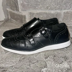 Fast neuwertig Cole Haan schwarz Dbl Mönch Riemen Brogue Budapester Leder Schuhe 8,5 B - Bild 1 von 10