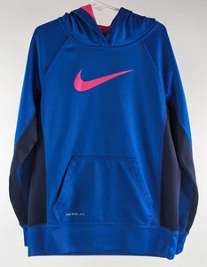 Nike Dri-Fit Youth Medium Blue Pullover Hoodie Hooded Sweatshirt - Picture 1 of 11