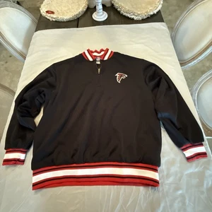 VTG Atlanta Falcons Reebok On Field TM Apparel Sz L Black Lined 1/4 Zip Pockets - Picture 1 of 20