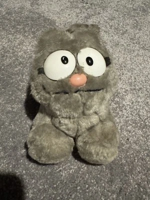 Vintage 1983 Garfield Nermal Laying Down Plush Grey Cat Fun Farm Original Tag T - Image 1 of 4