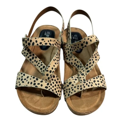 Женские сандалии Eurosoft Giannetta с леопардовым принтом на танкетке с ремешками размер 6,5 - Изображение 1 из 4