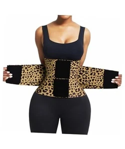  Waist Trainer Belt Waist Cincher Trimmer Ab Belt Small Yellow Leopard Print - Picture 1 of 7
