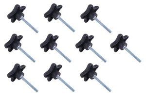 774014 Posten 10 Stück 5/16 18 Außengewinde Stern Knöpfe 2 Zoll Durchmesser mit 2 Zoll... - Bild 1 von 1