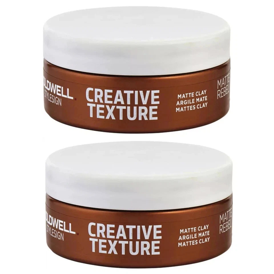 2 PACOTES Goldwell Stylesign Creative Texture argila fosca rebelde 3 - 75 ml/2,5 oz - Imagem 1 de 3