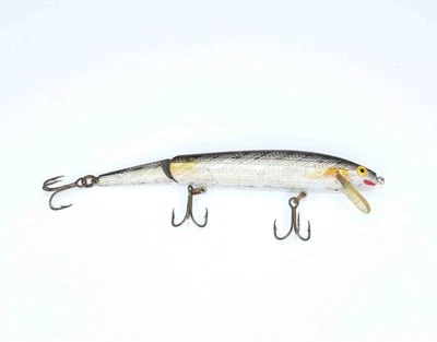 Vintage Rebel Minnow Jointed Black/Silver 4.5" Floating Fishing Lure - Image 1 of 4