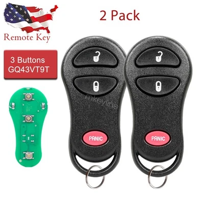 2 Para 1999 2000 2001 2002 Dodge Ram 1500 2500 3500 Entrada Sin Llave Mando a Distancia Llavero Foto 1 de 4