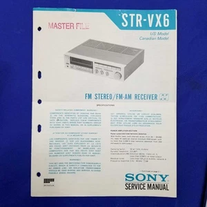 Sony STR-VX6 Service Manual Original Paper OEM Repair Guide - USA - Bild 1 von 10