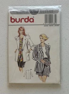 Burda 4784 Sizes 10-12-14-16-18-20 Misses' Jackets - Image 1 of 2