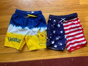 Pair Of Boy’s Swim Trunks Size Small 6/7 - Picture 1 of 2