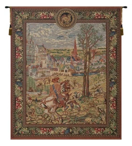 Blick auf Brüssel Vieux linke Platte belgischer gewebter Wandteppich Wandbild hängend (neu) - Bild 1 von 15