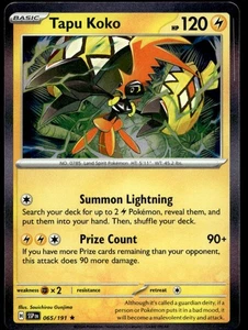 Tapu Koko 65/191 Pokemon Card Surging Sparks Rare Holo 120 HP Near Mint IE - Picture 1 of 2