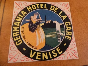 Luggage Label Germania Hotel de la Gare, Venise- Italy - Picture 1 of 2
