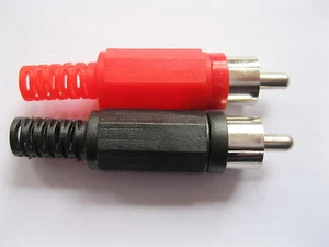 500 pcs Solder RCA Plug Audio Video Male Connector Red and Black Color New - Picture 1 of 3