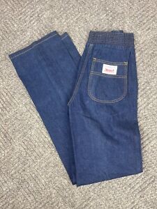 Vintage 70's Levi's Jeans Women’s 25x33 Blue White Patch Wide Leg Elastic NOS