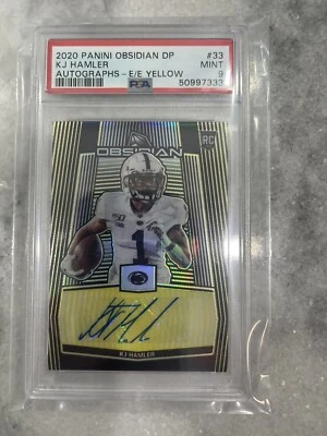 2020 Obsidian Rookie Auto 4/7!!! KJ Hamler RC Electric Etch Yellow 🔥🔥 PSA 9 - Image 1 of 2