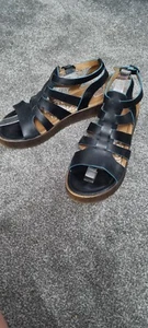 MOSHULU GENUINE LEATHER SIZE 8/ 42 BLUE WOMENS GLADIATOR SANDALS SHOES COMFORT - Picture 1 of 6