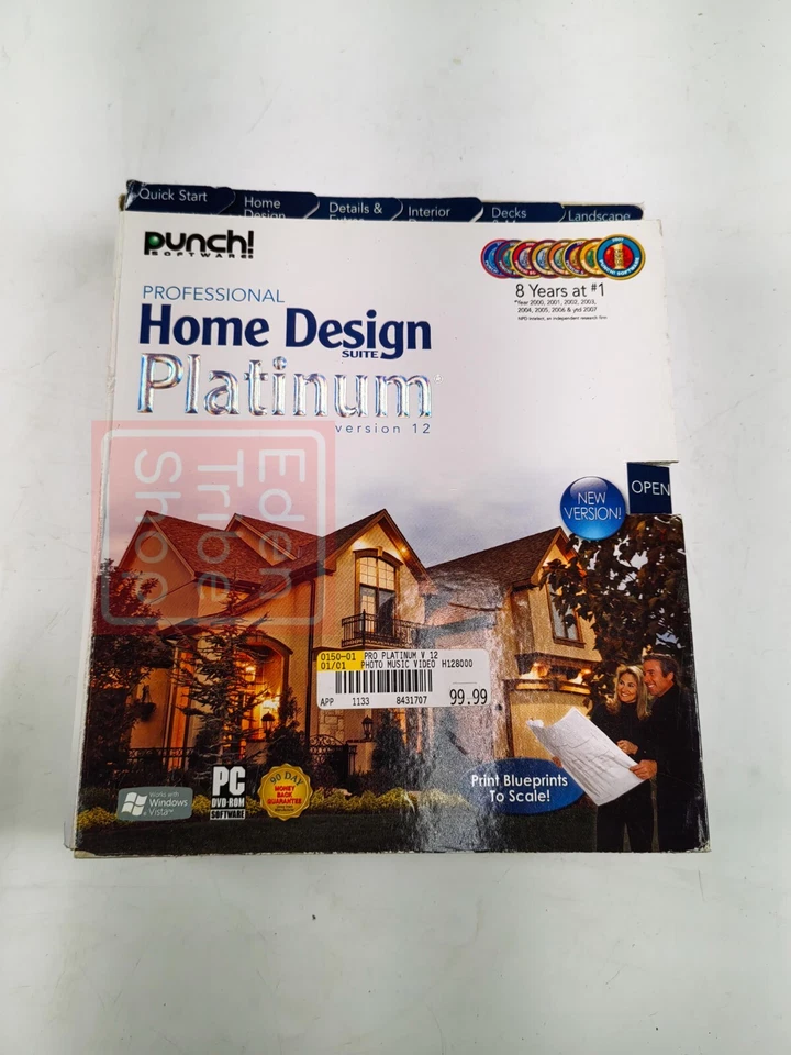 PROFESSIONAL HOME DESIGN SUITE Platinum Version 10 2006 CD-ROM PUNCH Software - Image 1 of 4