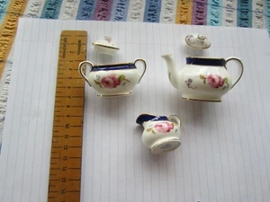 Coalport miniatures teapot milk jug and sugar bowl - Picture 1 of 6